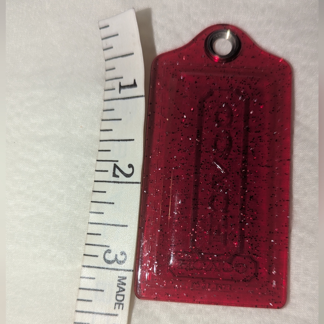Coach Poppy Sparkling Hang Tag 325 Red Vguc